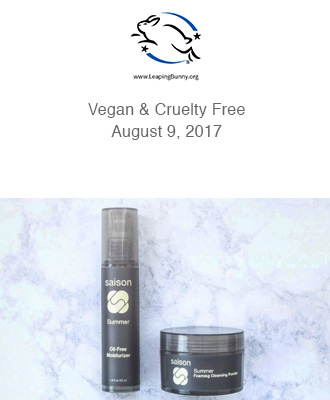 Saison Organic Cleansing Duo Vegan and Cruelty Free Leaping Bunny Certified